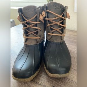 Green Sperry Duckboots